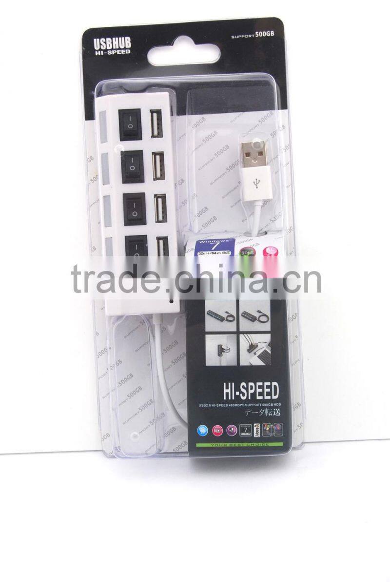 Portable 4 Ports USB 2.0 USB HUB 3.0 For Card Reader/USB Mouse/Keyboard/U Disk