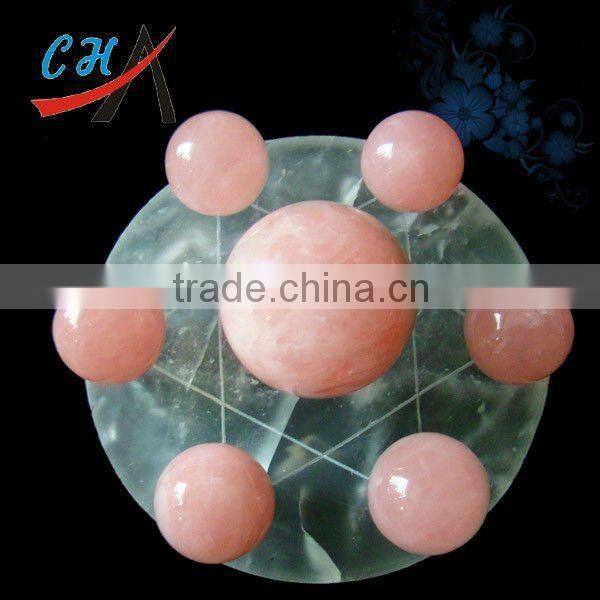 CH-1201 wholesale Fine gift FengShui natural rose quartz seven stars array