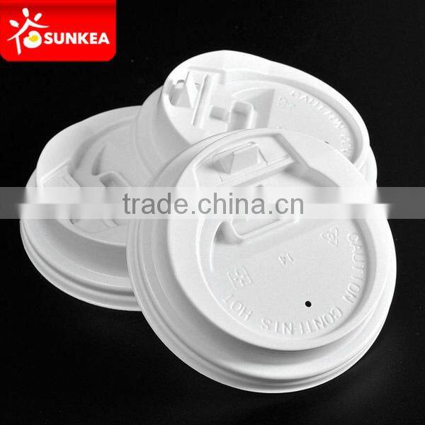 High-quality 12oz black buttoned plastic lids for hot cups or coffee cups