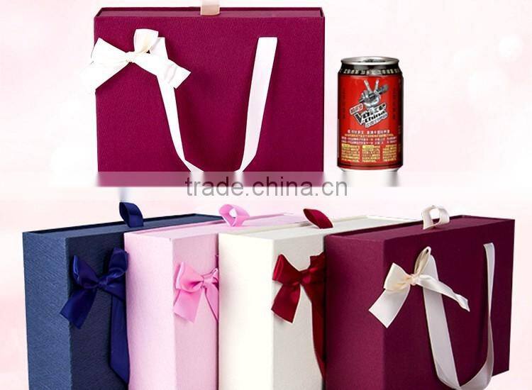 Delicacy printed customized paper gift box luxury with Bowknot