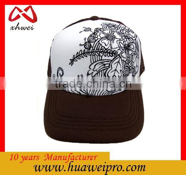 Custom Sublimation Foam Kids Trucker Cap Carton Pattern Children Mesh Cap