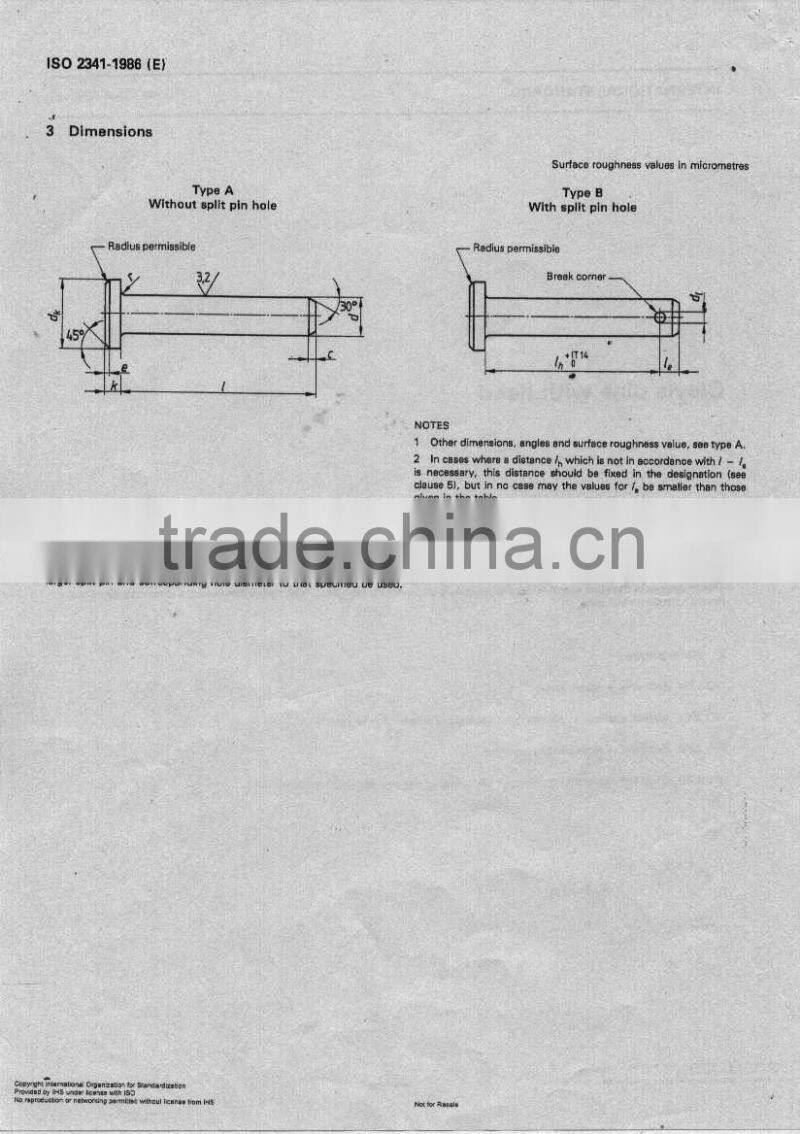 SS 316 good finish hinge pin/pin roll