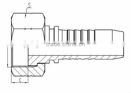 24211-06-06 ORFS flat seal, female galvanized, high pressure brass fitting