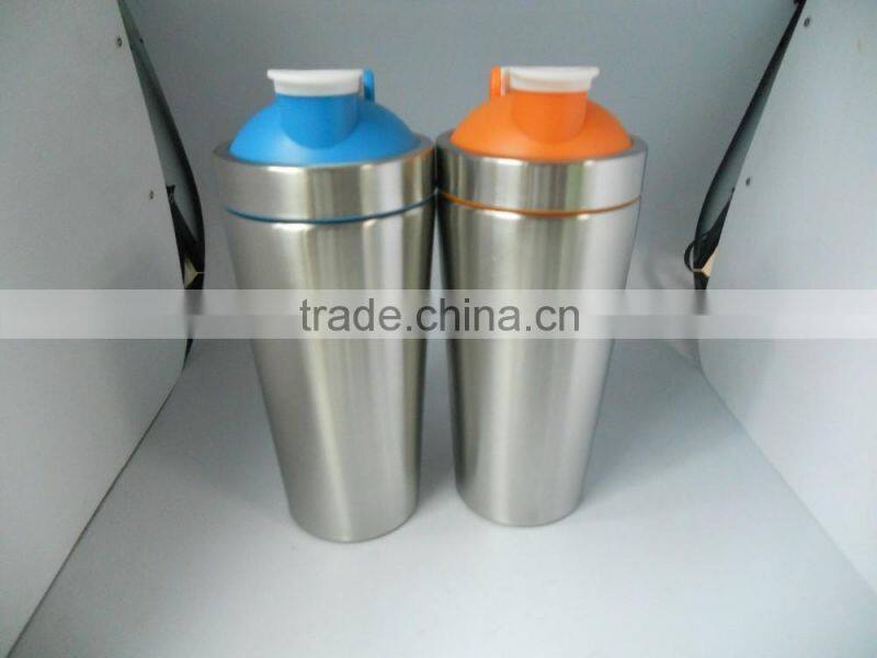 2016 New Design Stainless Steel Shaker Sport Cup Protein Powder Shaker