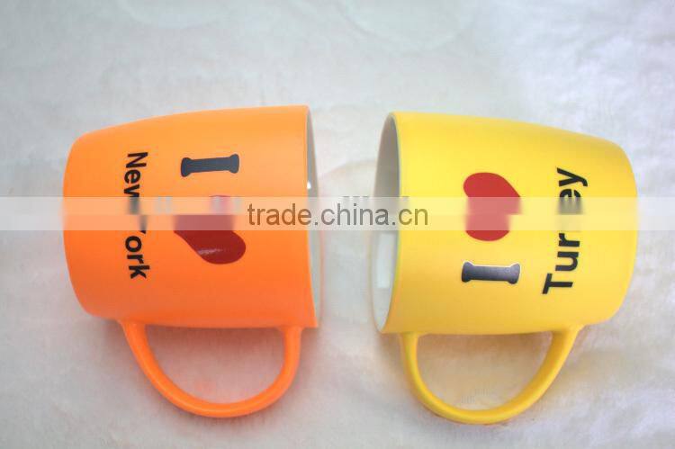 Porcelain insulated mug saida colourful coffee mugs