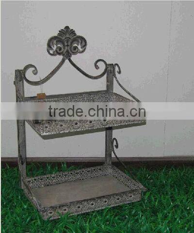 Shabby chic small iron storage shelves