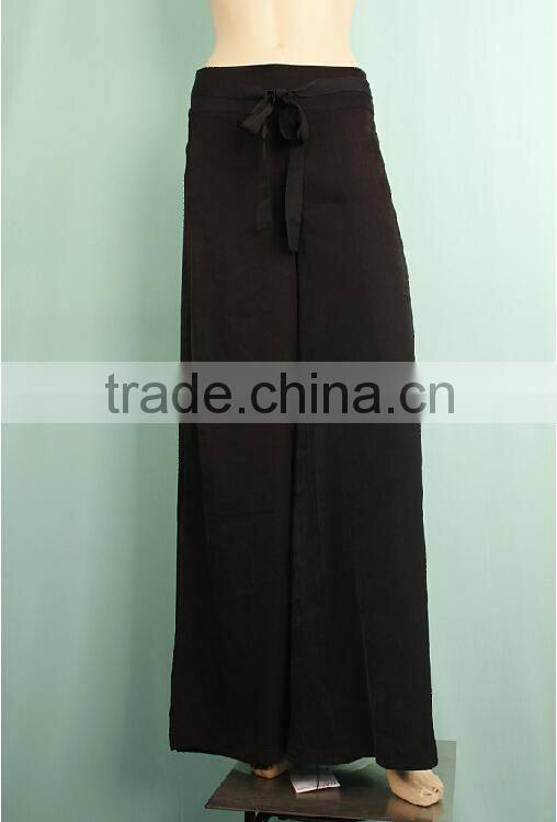 2016 new style waistband women black palazzo pants