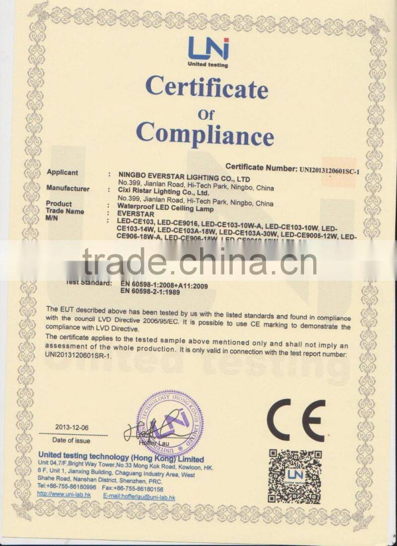 Private Model Europe Market 25W 1870lm IP66 LED Ceiling Light