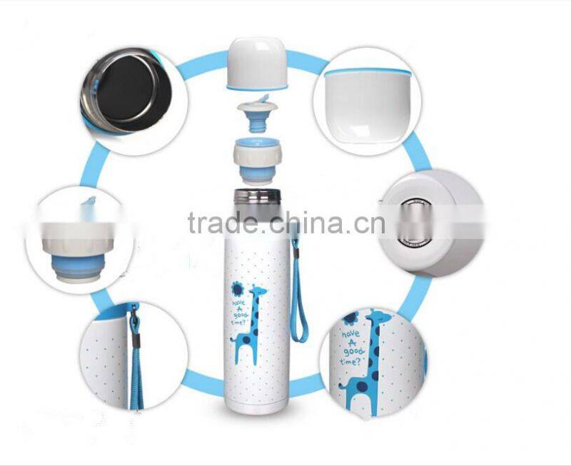 wholesales lovely cartoon 500ML vacuum flask China vacuum insulated stainless steel water bottle