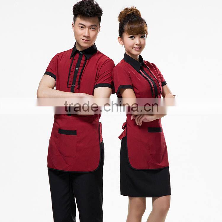 China factory of restaurant hotel uniforms new design custom made hotel restaurant uniform high quality and cheap price