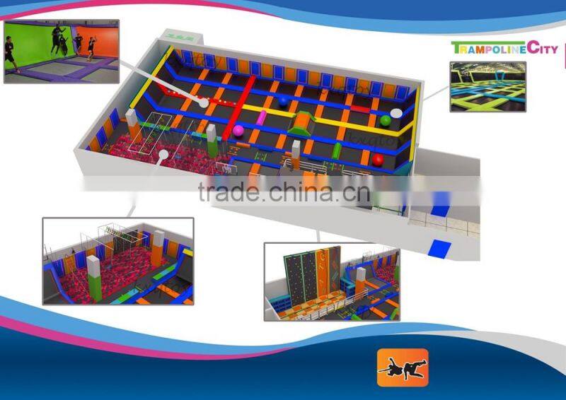 Hot Trampoline Park Commercial large Size Indoor Trampoline for All Ages