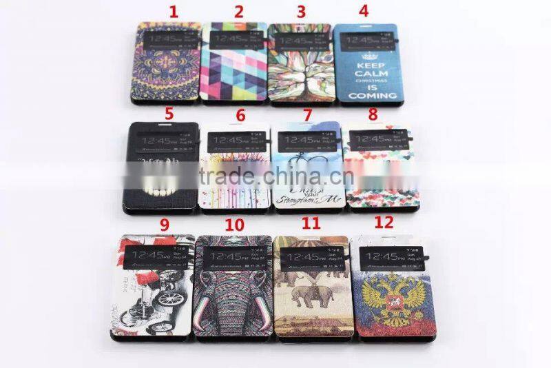 Water printing PU cell phone case For SONY E3