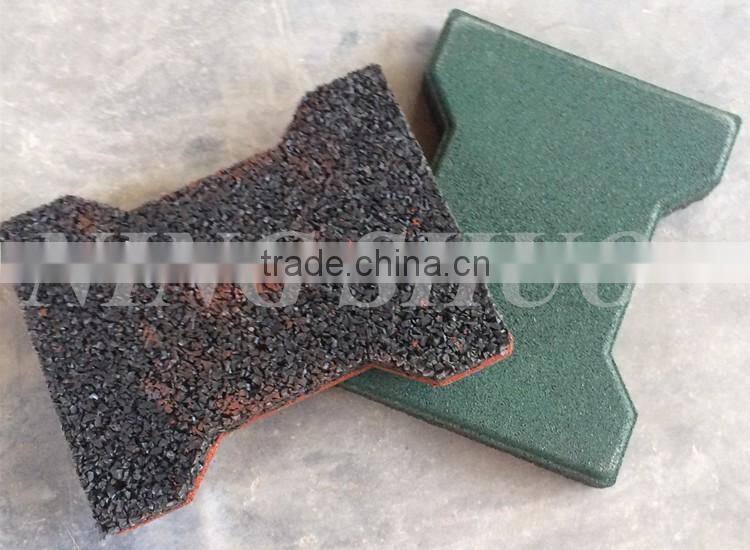 China factory outdoor playground rubber tiles, recycled bone tiles for park