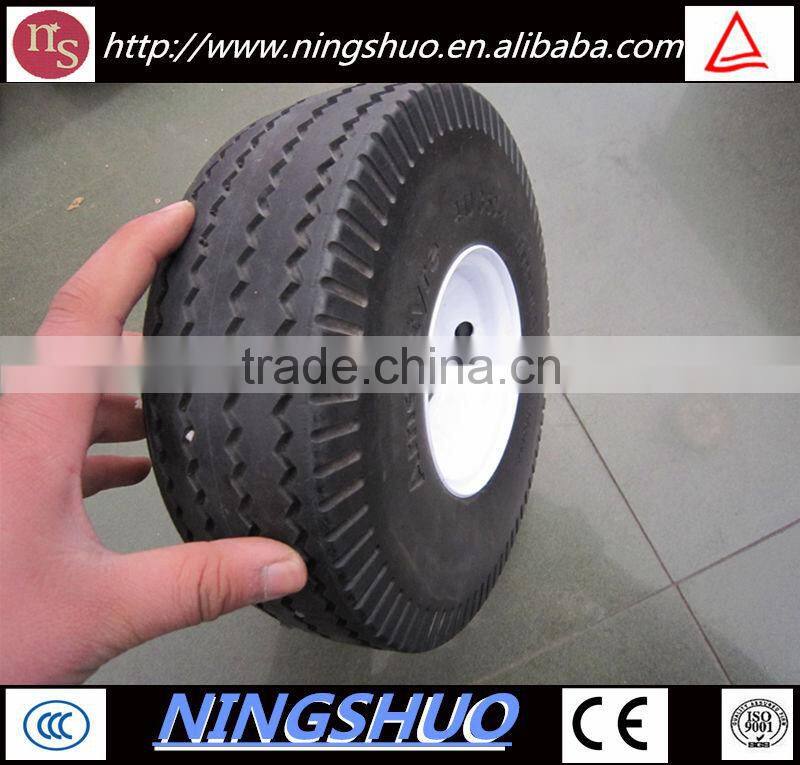 Made in china small pneumatic rubber wheel for hand trolley with metal rim