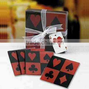 Photo frame type crystal glass coaster photo insert with wood material base