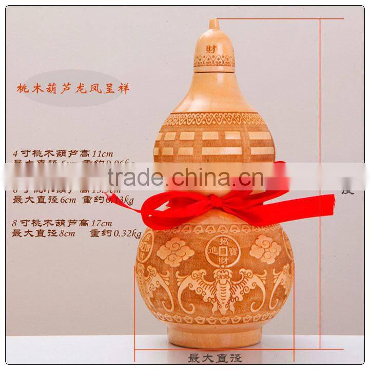 Different size of peach wooden Feng shui Wu Lou-Gourds