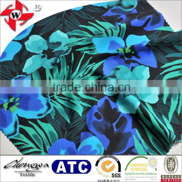 stretch dry fit printing flowers muslim dress fabric