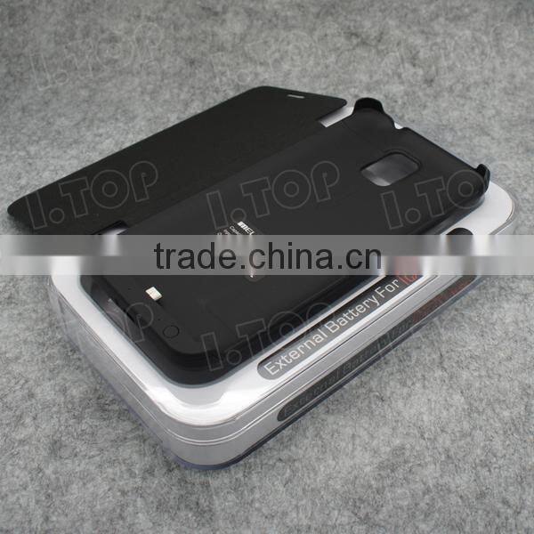 New Arrivel Flip Battery Case for Samsung Galaxy Note 4 External Battery Case