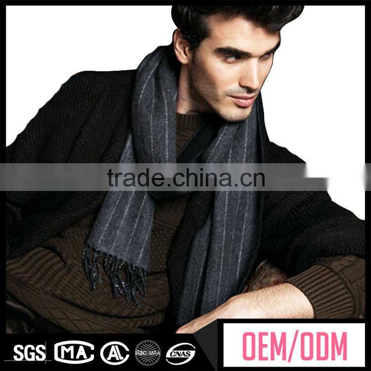 OEM supplier cashmere scarf for men winter, cashmere scarf black and grey, scarf