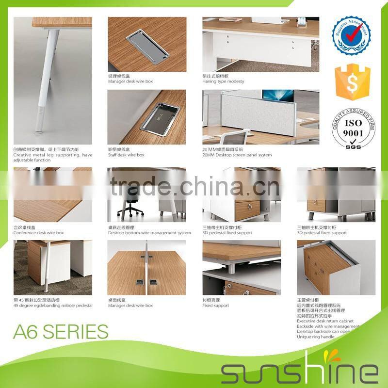 YS-SW05 Office Computer Workstation Furniture 4 Person Seating MFC Board Table Desktop Partition Screen Manufacturers