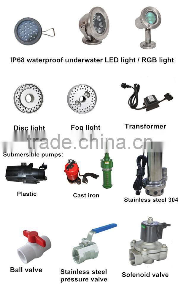 With AC24V led fountain waterproof light diameter 3m musical garden water wedding cake fountain