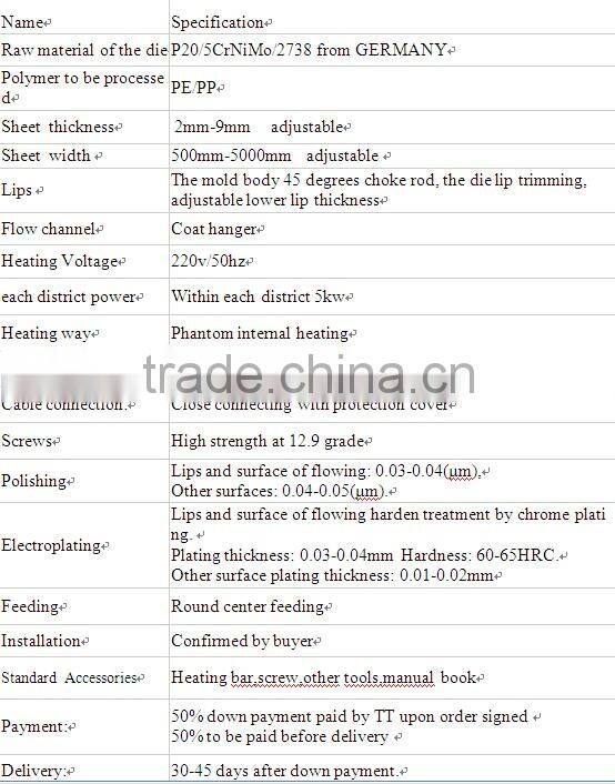 High quality Polyside & stripe die/mold extrusion die/mold