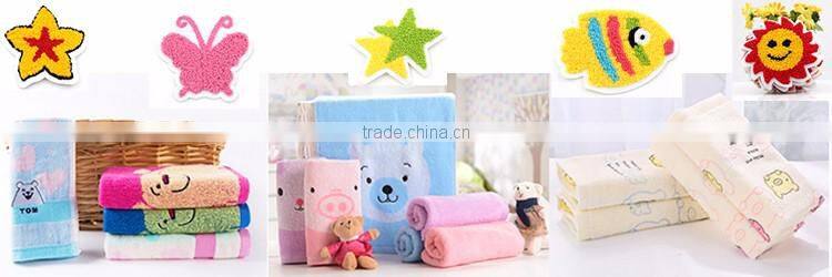 Cartoon design embroidery patch custom embroidery gold fish towel patch chenille patch sewing on towel