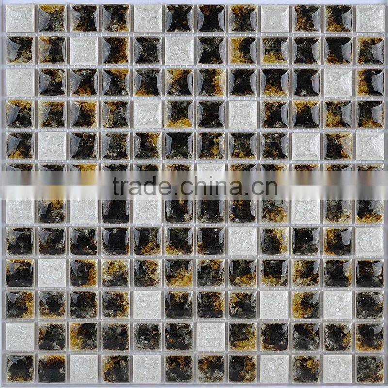 New Design Flower Ice Crack Mix Color Ceramic Mosaic Tile