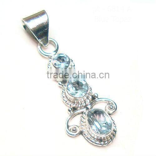 925 Stamped Sterling Silver Citrine Semi Precious Gemstone Pendant