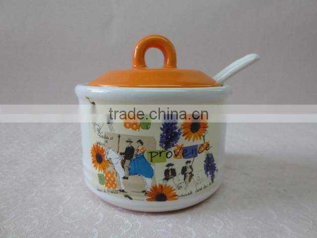 Ceramic Breakfast Set with 2ceramic cups +sugar pot +tray