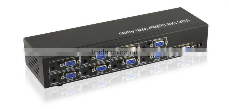 Wholesale 1080p vga splitter 1 input 8 output with 3.5mm audio for home theater