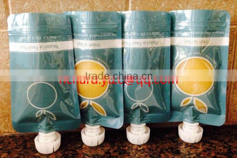 baby pouch with screwed spout and zipper