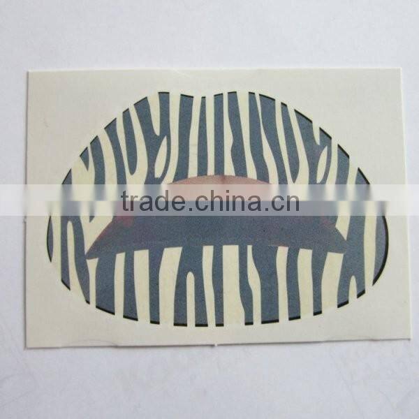Hot sale zebra temporary lip tattoo sticker non toxic sexy lip sticker for girls manufacturer