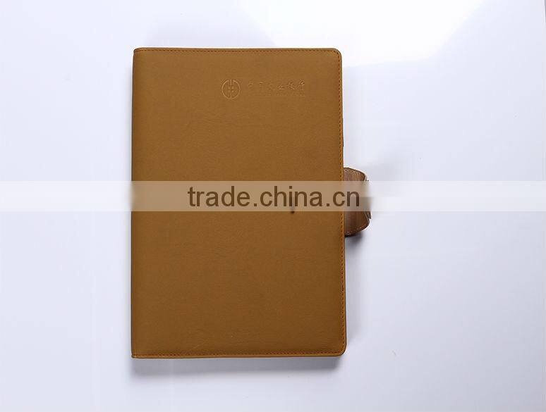 2015 High quality leather notebook with button closure