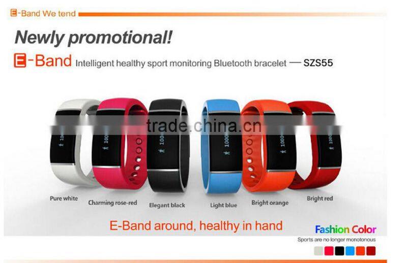 S55 bluetooth bracelet with Pedometer function; smart watch for Smart phone accessories--Bluetooth bracelet