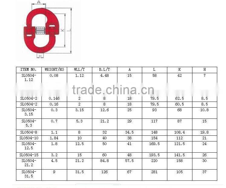 Yellow colour European type DSL G80 Alloy Connecting Links Hammerlock