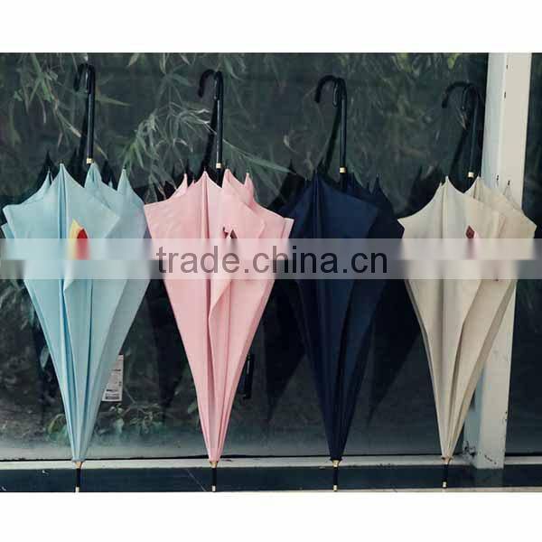 2014 new arrival lady fashion straight umbrella with butterfly