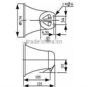 HS106 20W Aluminum Cabinet Siren and Alarm Horn Speaker