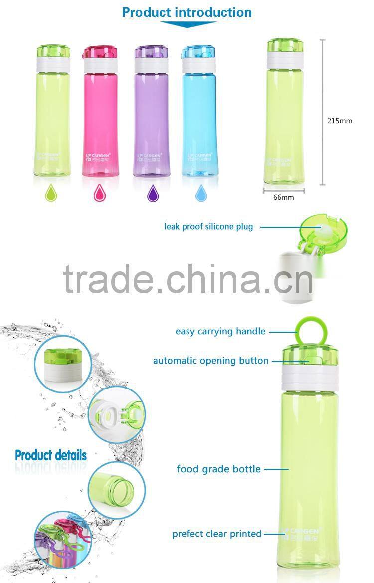 Novelty custom logo clear plastic sport water bottle