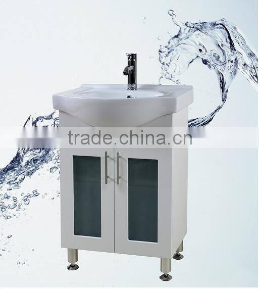 White color PVC/MDF vanity for India market,cheap cabinet