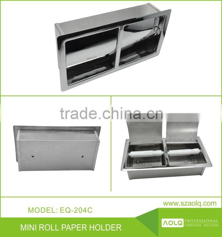 Accessory bathroom 2 rolls tissue holder recessed wall mounted