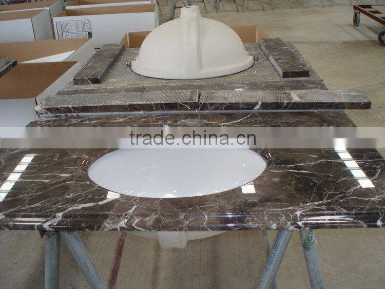 Popular Bianco Carrara marble stone sink with counter basin