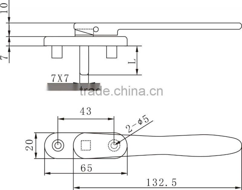 high quality and practical pulley window square shaft handle