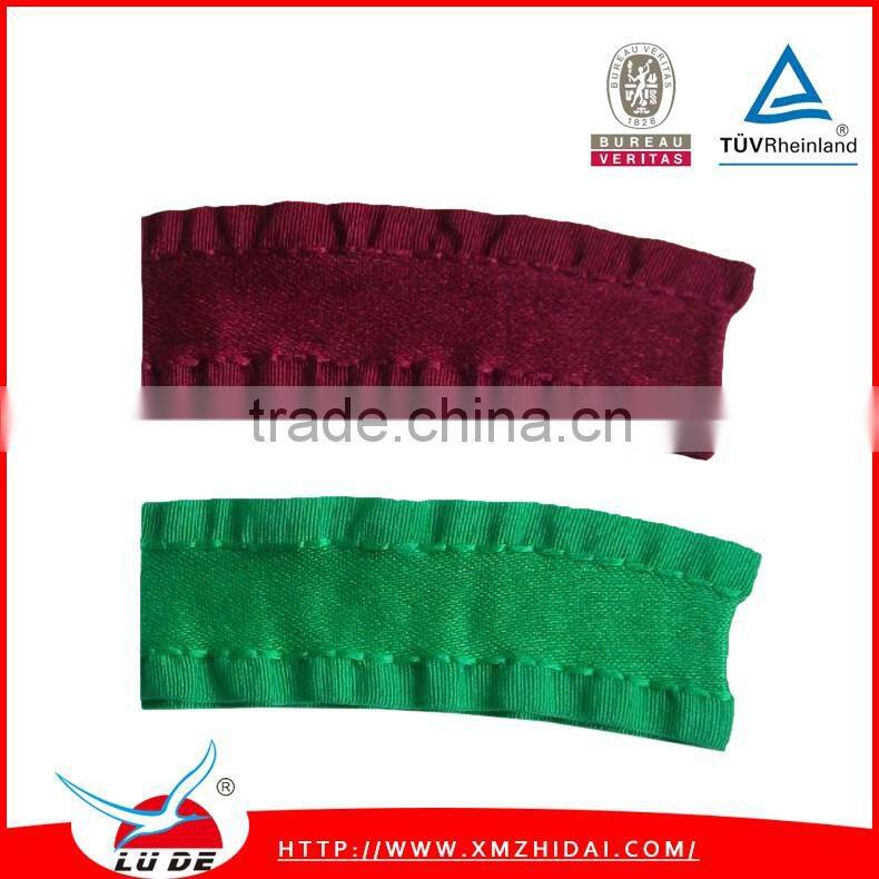 Wholesale High quality Pink Satin Ribbon With ruffle Edge
