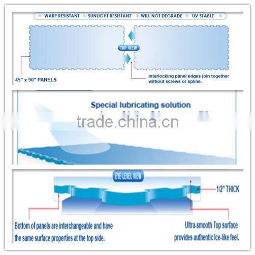 Plastic Boards synthetic Ice Rink For Roller Skating Ground And Barrier/low price artificialice rink/synthetic ice rink