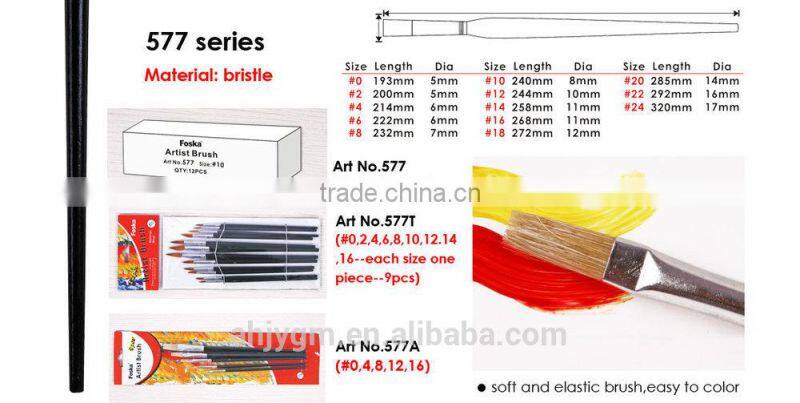 White Box/OPP Bag/Bilster Card Packing wooden Bristle oil painting brush