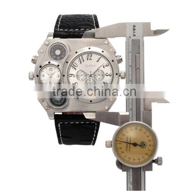 wholesale fashion leather big face quartz mens wrist watches