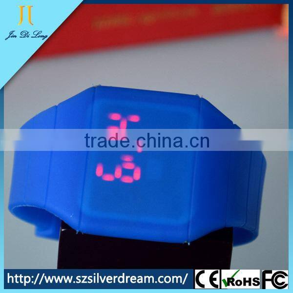 New Custom fashion Led Children Square Silicone Wrist silicone quartz LED Watch