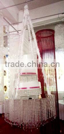 hotsale hanging crystals wedding centerpieces cake stand for wedding