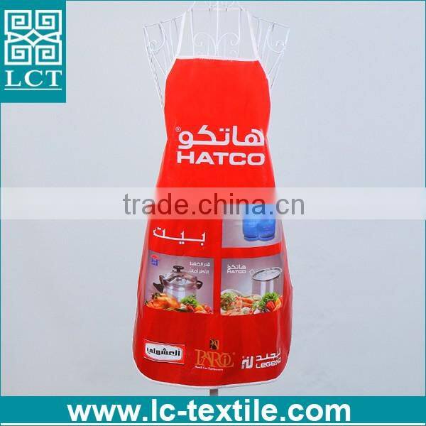 cheap full front printed disposable non woven apron for promotional